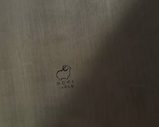 Seki Japan Brass Decorative Tray with Floral Border