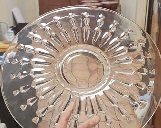 Princess House Regency Crystal Clear Glass Footed Cake Plate