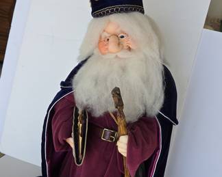 Handcrafted Wizard Doll with Staff and Book
