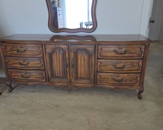 Drexel Heritage Cabernet French Provincial Dresser with Mirror
