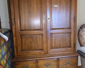 Vintage Thomasville Cherry Wood Armoire Dresser