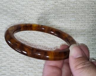 Marbled Tortoiseshell Bakelite Bangle Bracelet