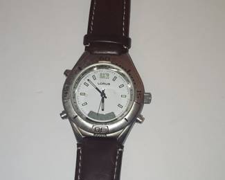 Lorus Analog-Digital Watch with Leather Strap