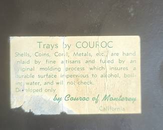 Vintage Couroc of Monterey Tray with Inlaid World Coins