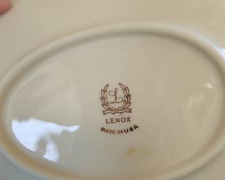 Lenox "Leaf" Shaped Serving Dish with Silver Trim