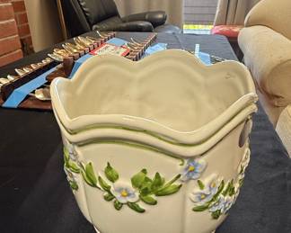 Vintage Fitz & Floyd Ceramic Planter with Floral Motif