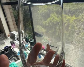 Clear Glass Tumbler with Swirl Base