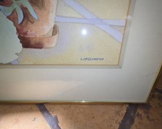 Floral Still Life Watercolor by N. McCotchen