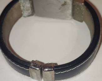 Pedre Rectangular Women's Watch with Black Leather Cuff Band