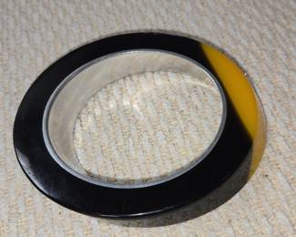 Bakelite and Silver Bangle Bracelet