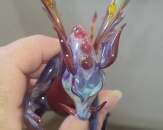 Hand Blown Glass Dragon Figurine