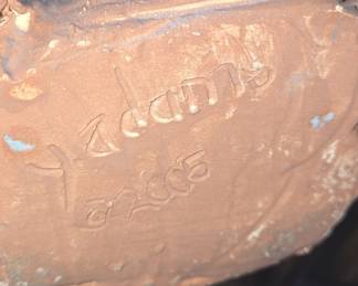 Ceramic Egret and Water Lily Planter by Adams, dated 2005