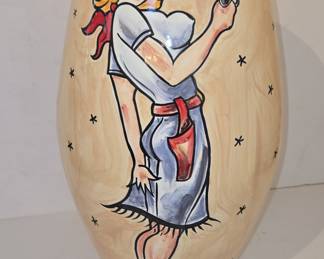 Tattoo Flash Art Ceramic Vase with Pin-Up Girls
