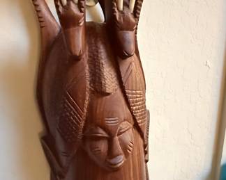 African Tribal Carved Wooden Mask