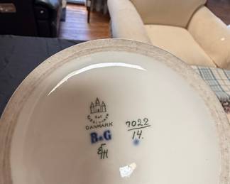 Bing & Grøndahl "Copenhagen Blue" Vase with Anemone Motif