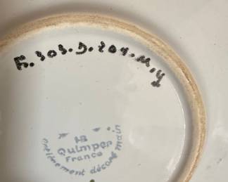 Quimper Octagonal Plate with Breton Figure