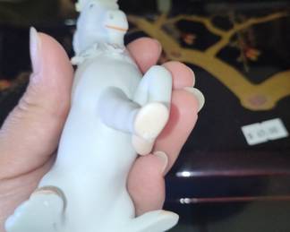 Vintage Enesco Porcelain Unicorn Figurine with Flowers