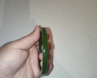 Dark Green Nephrite Jade Bangle Bracelet