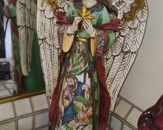 Nativity Angel Figurine with Maker's Mark 'SJ'