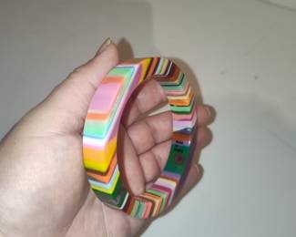 Sobral Resin Stripe Bangle Bracelet