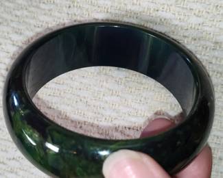 Dark Green Bakelite Bangle Bracelet