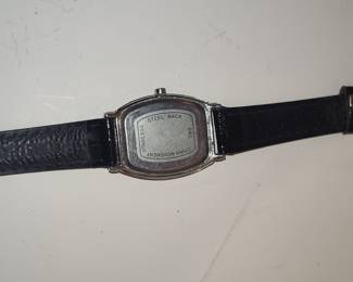 Women's SKC Tonneau Case Watch with Black Leather Strap
