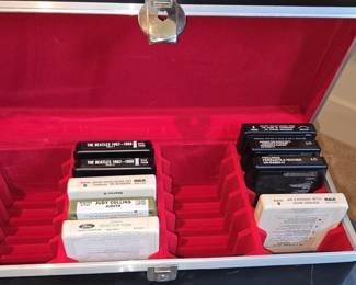 8-Track Tape Carrying Case with Tapes