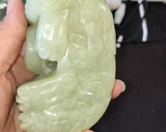 Carved Jade Monkey Pendant