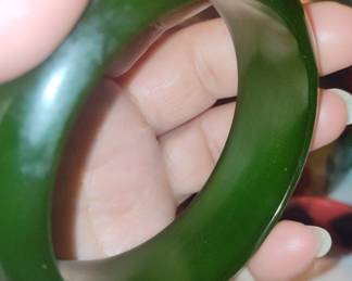Green Jade Bangle Bracelet