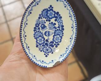 Steinbock "Folk Art Bird" Enameled Dish