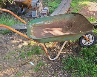 Vintage Metal Wheelbarrow