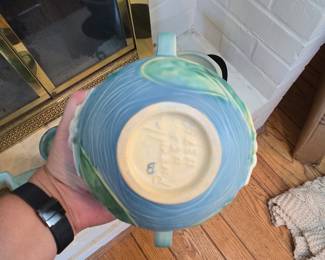 Roseville Pottery Zephyr Lily Pattern Art Pottery Vase and Bowl Set