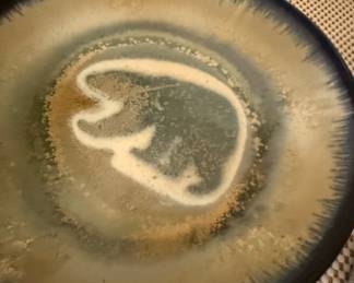 Mid-Century Modern Reactive Glaze Ceramic Serving Platter