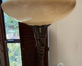 Torchiere Floor Lamp with Frosted Glass Shade