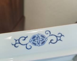 Antique Chinese Blue and White Porcelain Dragon Rectangular Tray