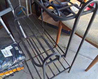 Wrought Iron Two-Tier Shoe Rack/Plant Stand