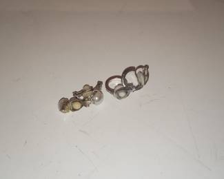 Vintage Pearl and Rhinestone Clip-On Earrings