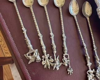 Set of 6 Sterling Silver Figural Spoons