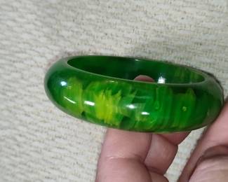 Green Jade Bangle Bracelet