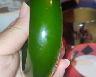 Green Jade Bangle Bracelet