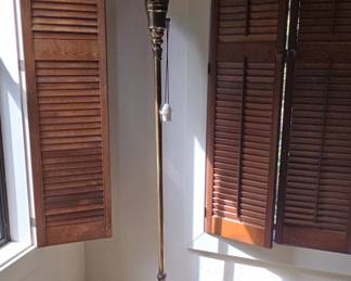 Art Deco Torchiere Floor Lamp with Frosted Glass Shade