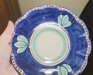 Vietri Solimene Ceramic Plate with Birds