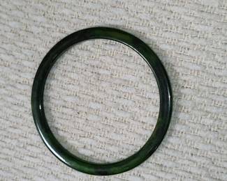 Dark Green Nephrite Jade Bangle Bracelet