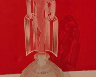 Art Deco "Dancer" Frosted Glass Perfume Bottle