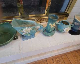 Roseville Pottery Zephyr Lily Pattern Art Pottery Vase and Bowl Set