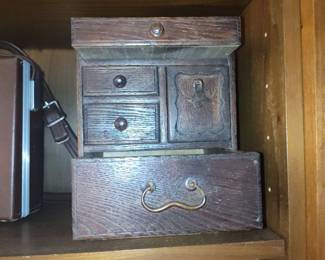 Antique Japanese Haribako (Sewing Box) Miniature Tansu