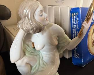 Herend Porcelain Nude with Mirror Figurine, Model 5724