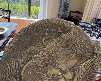 Arthur Court 1992 Sleeping Cat Aluminum Plate