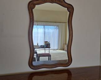 Vintage French Provincial Style Wood Mirror by Thomasville