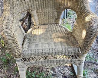 Vintage Rattan Wicker Rocking Chair